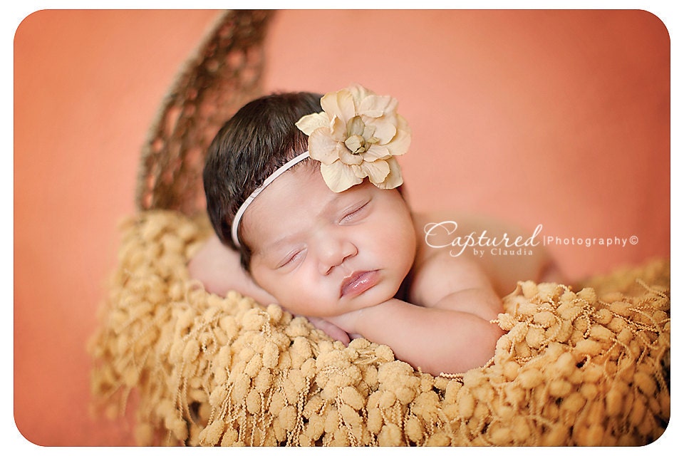 Cream Vintage Inspired Flower Headband