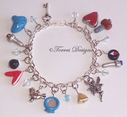 A Link to the Past Charm Bracelet Legend of Zelda Handmade Custom OOAK one of a kind Made to Order by TorresDesigns