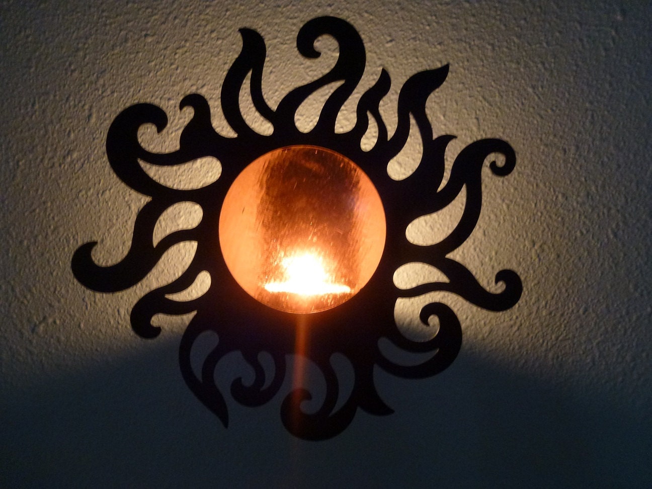 Metal & Glass Sun Wall Sconce