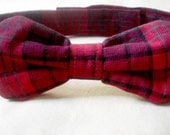 Red Plaid Bow Tie