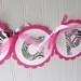Zebra Minnie Mouse Birthday Banner - DIVA Hot Pink Black Glitter