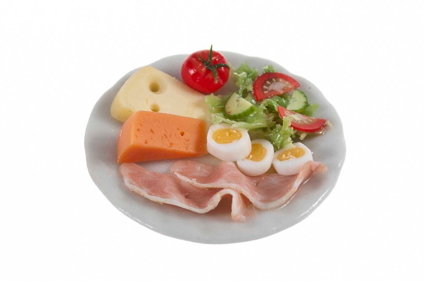 cheese and ham salad meal for one miniature