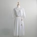 Vintage 1970s White Dress / pleated dress / disco dress / hipster / circle skirt / sm med