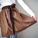 Womens Half Apron / Autumn Brown Folksy Pattern