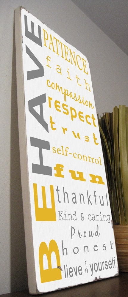 Custom listing for ruby1508 -Family Rules Sign - Typography Word Art on wood in Weather Worn White, and custom colors