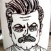 SALE Ron Swanson Manly Man Tribute Coffee Mug / Manly Parks and Recs Hand Painted Coffee MMMug