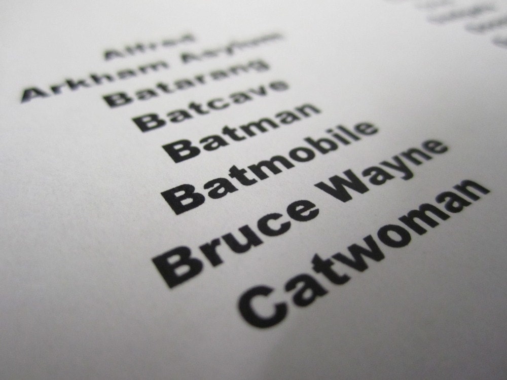 batman word search