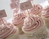 I Do Cupcake Sticks - blush pink and ivory