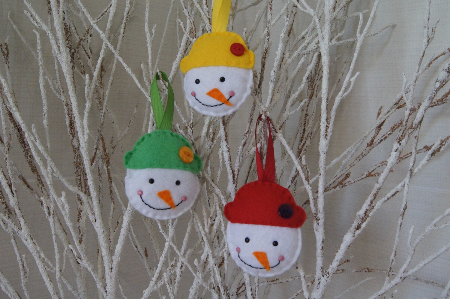 Snowmen Felt Decoration Set