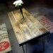 Reclaimed wood and recycled coffee sack dining set
