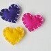 Heart Magnet Set in "Sunset" - 3 Handmade Felt Magnets - Love Jewel Tones - Housewarming Gift