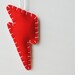Adrenaline Lightning Bolt Ornament - Chemistry Molecule Embroidery - Spring Pantone Tangerine Poppy Red