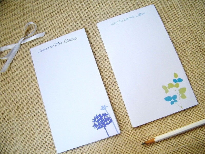 Bridal Shower Gift or Engagement Gift - Soon to be Mrs Notepad Set