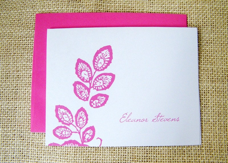 Leaves Personalized Custom Stationery Stationary Gift