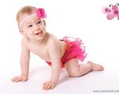 Ruffled Baby Bloomers (Diaper Covers) with Headband "Sunset Boulevard" - photo prop