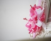 Headband little pink flowers - photo prop - vintage style - baby shower