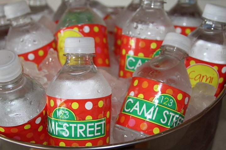Sesame Street Inspired DIY Printable Water Bottle Labels - As seen on Hostess with the Mostess and NBC's iVillage. Il_570xn
