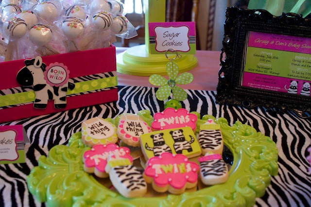 Born to Be Wild Zebra Themed Baby Shower Food Signs - Digital File Il_570xn