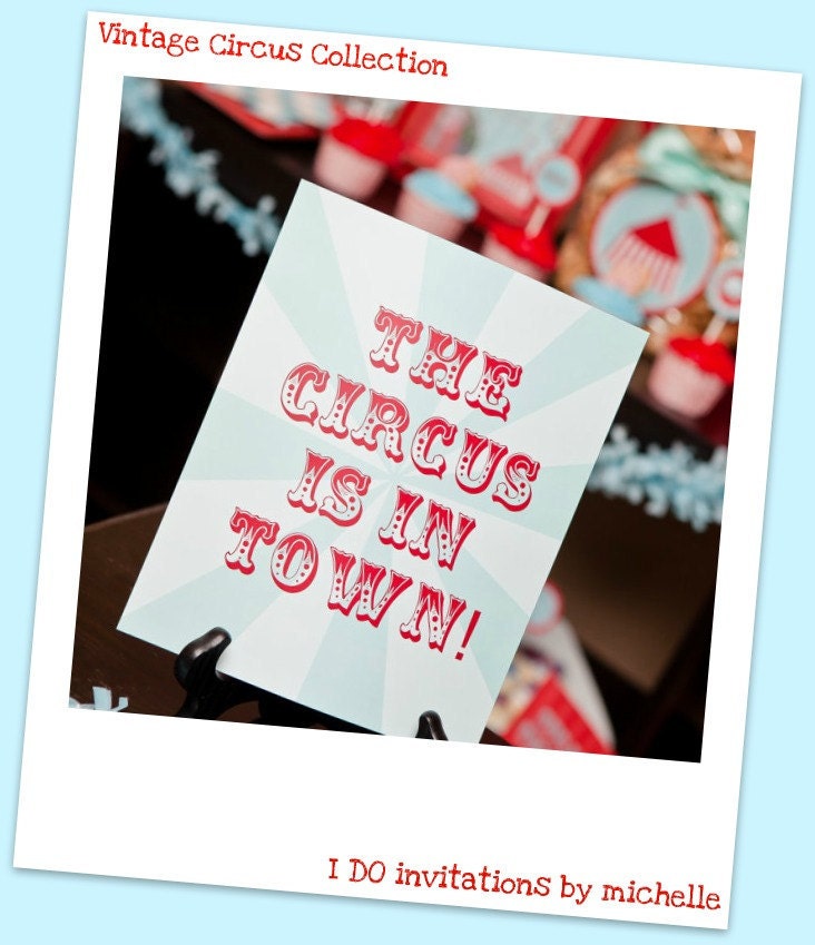 Vintage Carnival Birthday Collection - 8x10 Printable Sign - Digital File