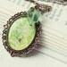Vintage Art Pendant Necklace, Halloween - The Spider's Web