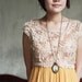 Large Yellow Bird Vintage Art Round Pendant Necklace - The Hoopoe