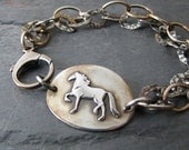 PMC Horse Jewelry, Fine Silver Link with Sterling Bracelet