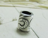 Personalized Horseshoe Bead, Artisan PMC Fine Silver with Custom Engraving