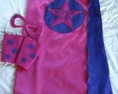 Custom Embroidered Super Mom Adult Cape Pack with Cape, Cuffs, and Mask