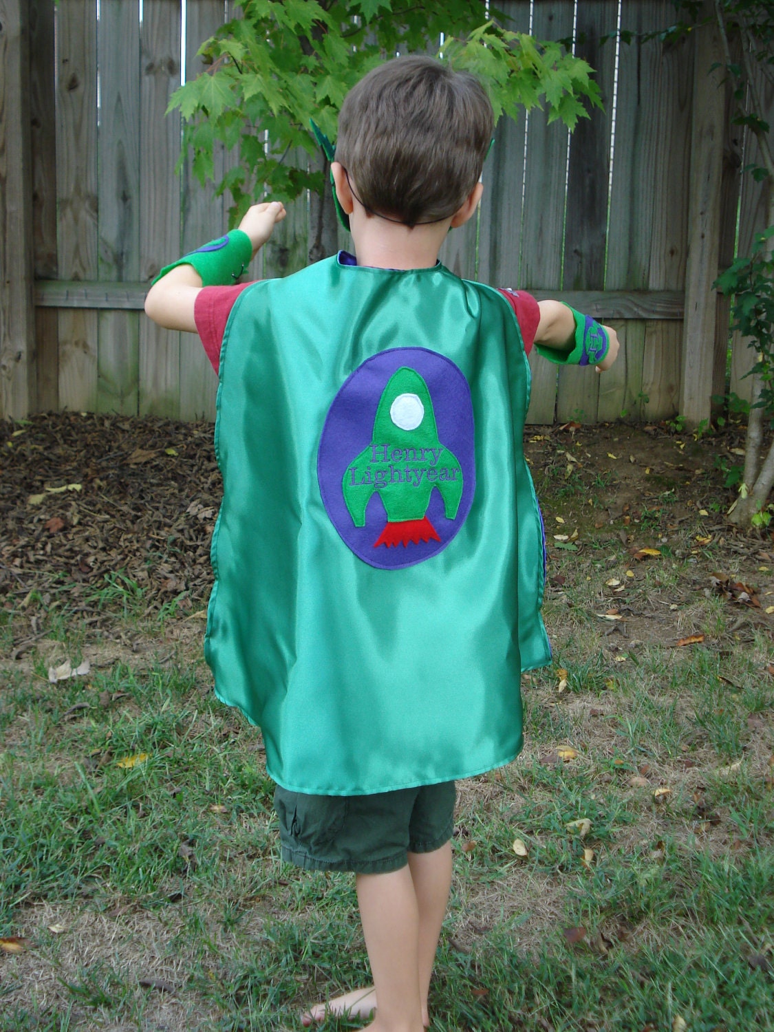 Custom Embroidered Space Ranger Cape Pack with Cape, Cuffs, and Mask