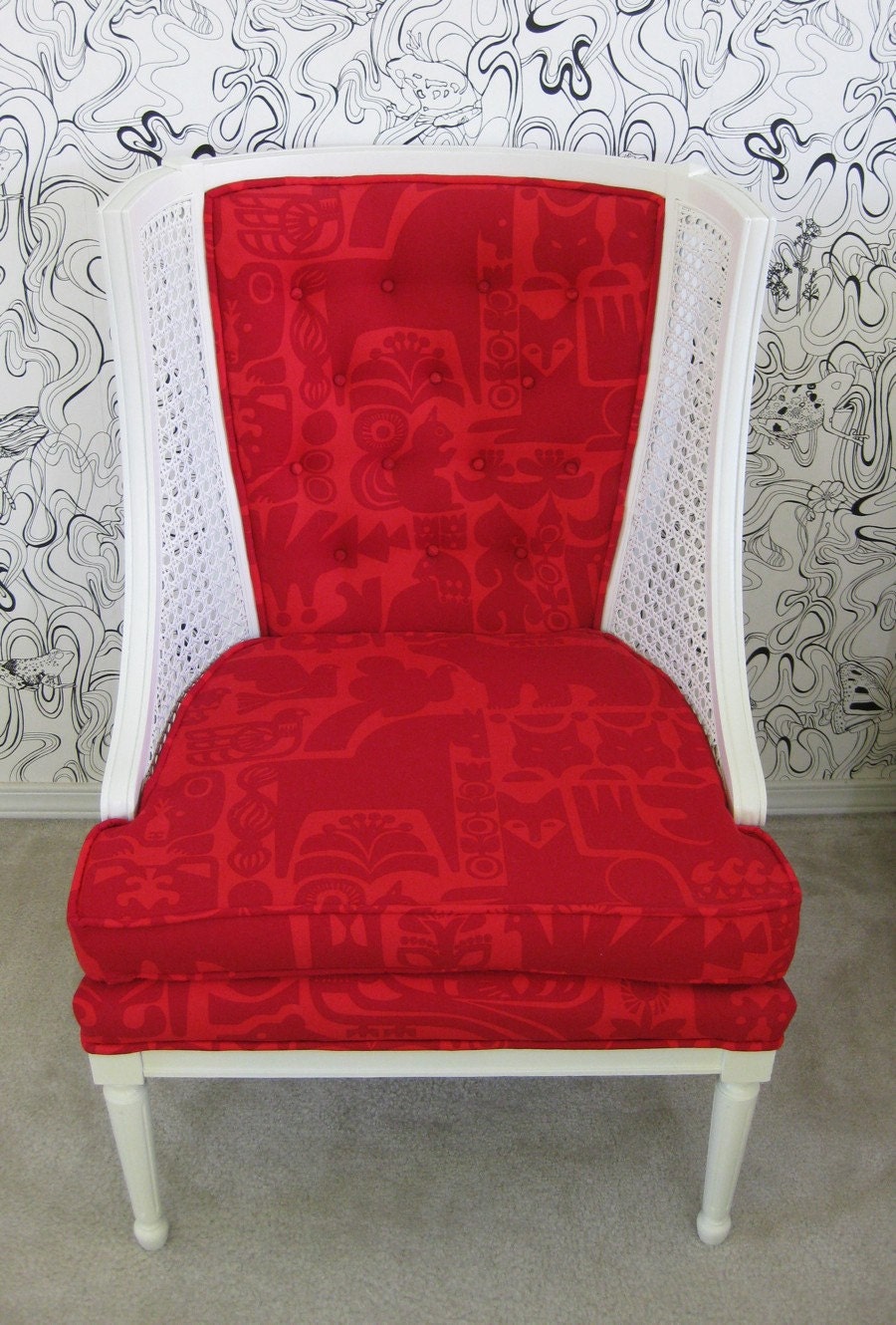 Seeing Red Wingback Marimekko Chair