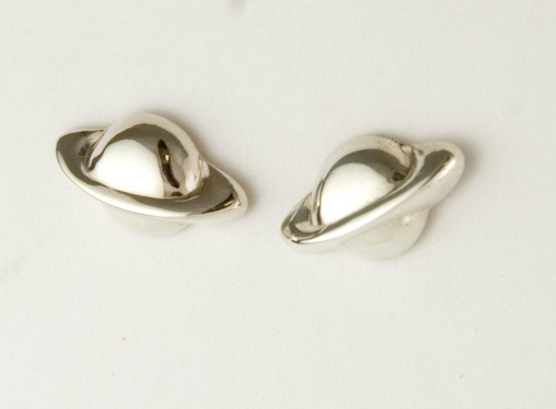 Saturn Sterling Silver Stud Earrings