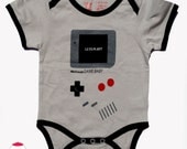 gamebaby - grey onesie - short sleeves