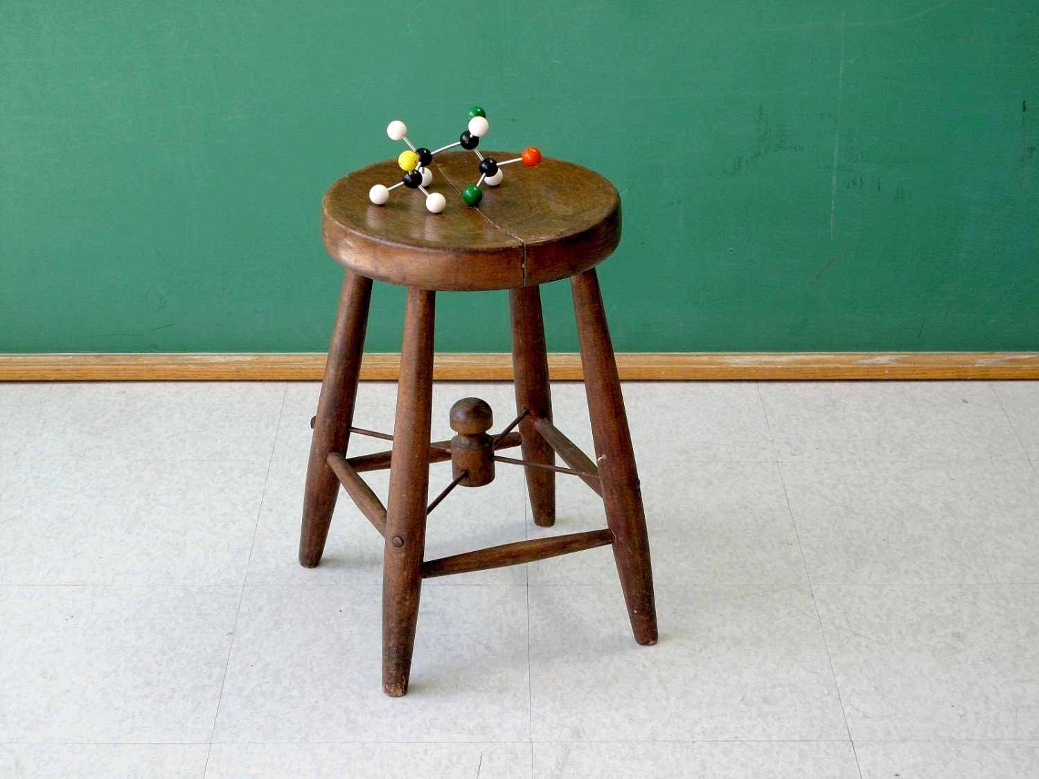 Old Wooden Milking Stool 16