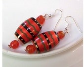 Sassy, Fun, Wooden Barrel Earrings