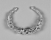 Cuff Bracelet Beaded Wire Wrapped Sterling Silver