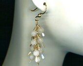 Earrings Gold with Moonstone Gemstones