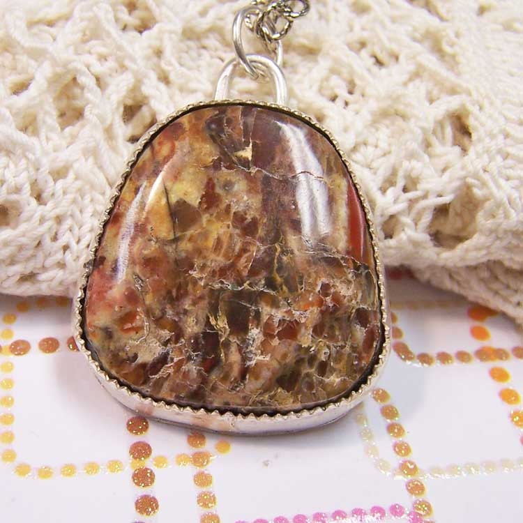 Necklace- Mystery Cabochon on Sterling and Fine Silver