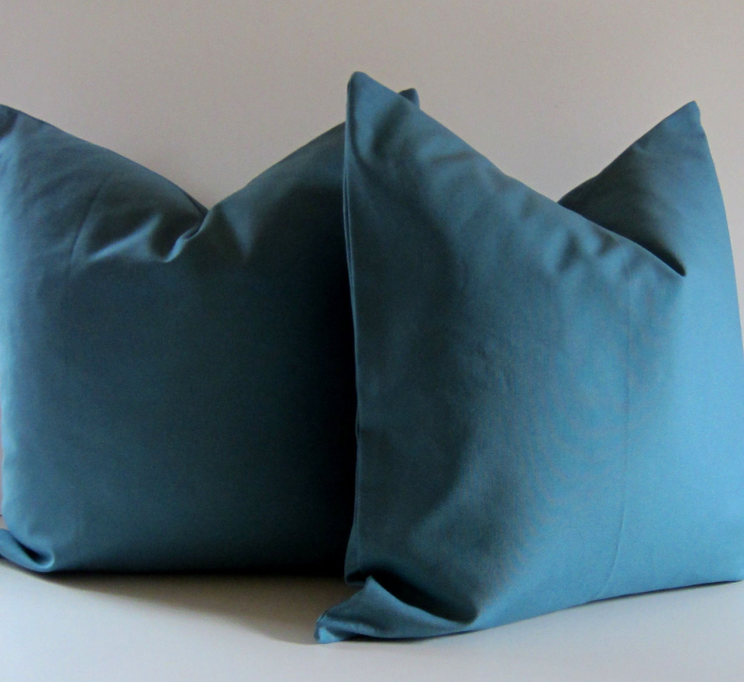 Set of Two - Teal blue Pillows - 20 inch - Decorative Pillows - Teal - cotton - ready to ship