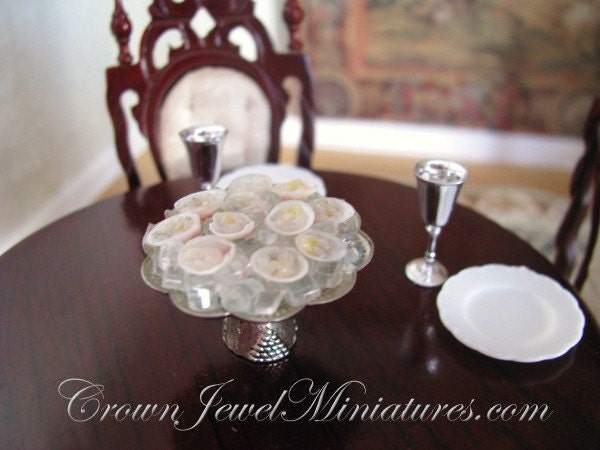 Clams On Half Shell Made with REAL SHELLS. Silver Elegance Collection by Crown Jewel Miniatures