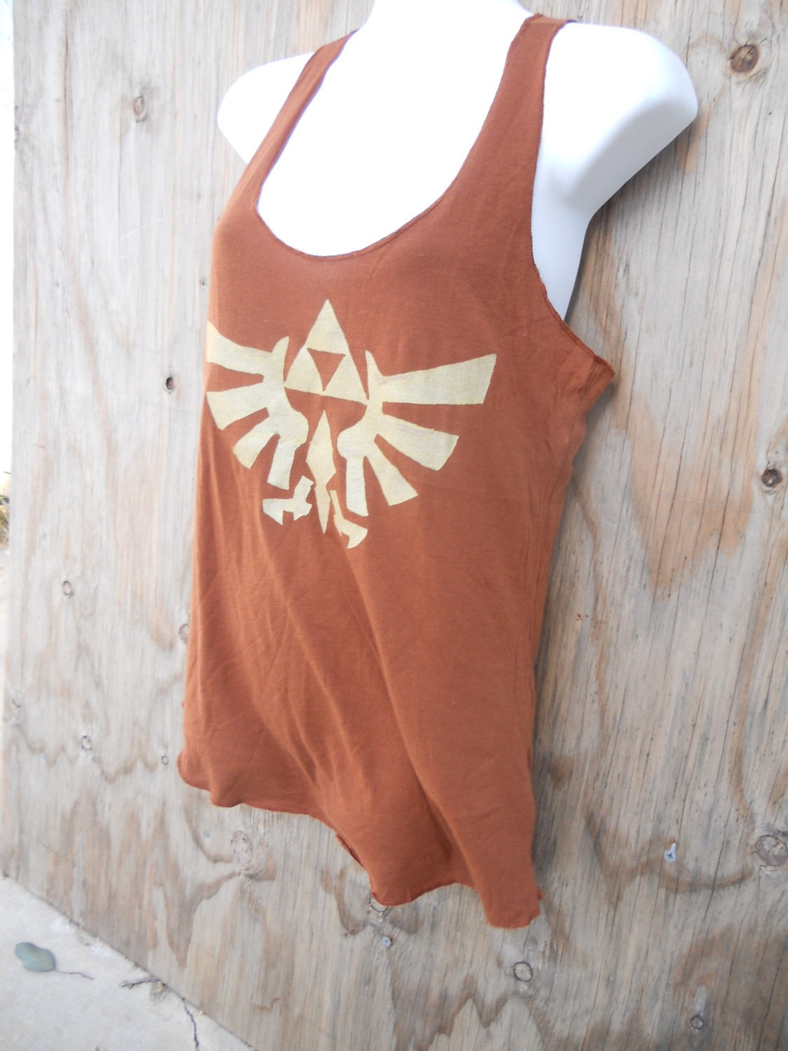 1 LEFT size LARGE Brown Legend of Zelda Triforce Eagle Racerback tank top