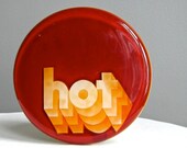 Hot Resin Trivet 1970s Typography Acrylic Lucite Trivet - Larger