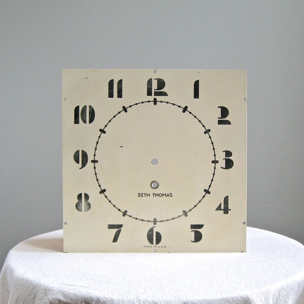 Seth Thomas Art Deco Clock Face Painted by BarkingSandsVintage