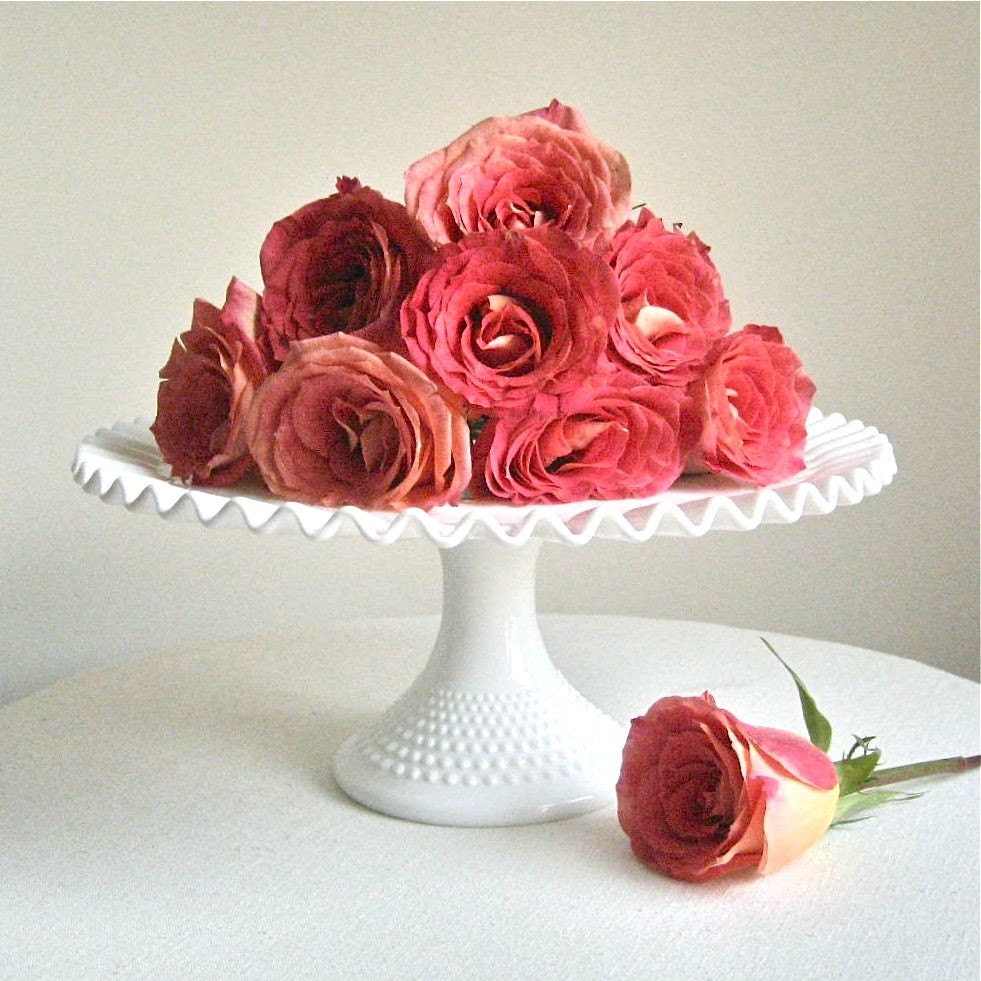Fenton Hobnail Milk Glass Wedding Cake Stand