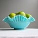 Turquoise Silver Crest Blue Milk Glass Bowl by Fenton, 1950s