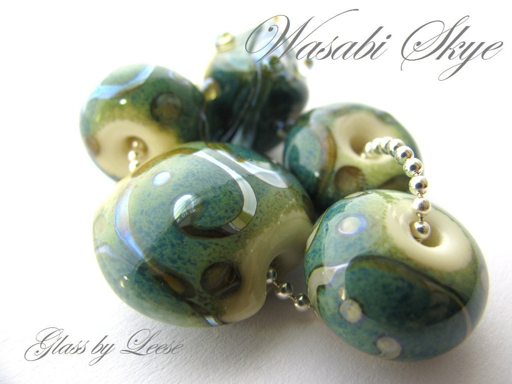 Wasabi Skye Lampwork Set Glass By Leese