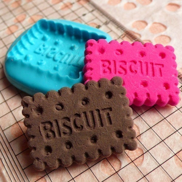 Biscuit Mold Rectangular Cookie 28mm Flexible Silicone Mold Decoden Kawaii Miniature Sweets Fimo Polymer Clay Food Mold Cabochon Charms Wax