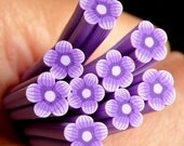 Purple Flower Polymer Clay Cane Flower Fimo Cane Scrapbooking Mini Fake Cupcake Topper Nail Deco Nail Art CFW065