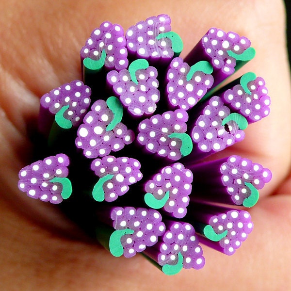 Polymer Clay Cane Fruit Grape for Miniature by MiniatureSweet