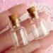 Set of 2 Mini Glass Jars / Bottles with Corks (24mm x 16mm) - for Miniature Food / Sweets Craft, Kitsch Jewelry / Pendants Making MC22