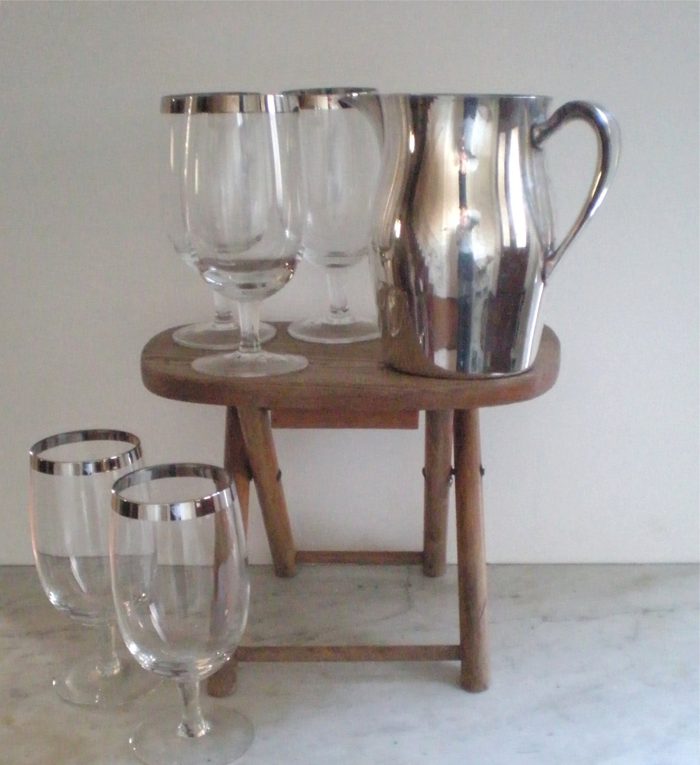 Dorothy Thorpe Style Vintage Water Goblet / Set of 5